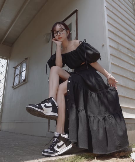 バルーンスリーブデニムトップ / Ballon Sleeve Denim Top