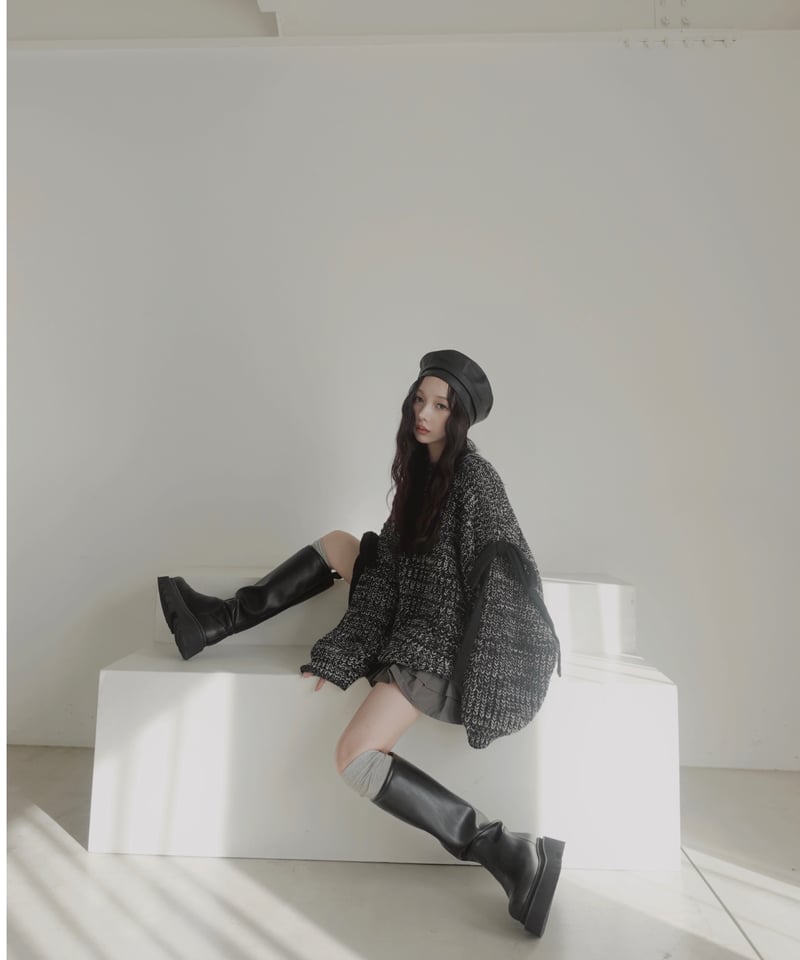 ❤︎MelangeBlack❤︎】ホリデーリボンニット / Holiday Ribbon K