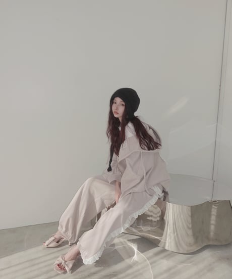 【PinkBeige】ハートジップアップフーディー /Heart Zip-up Hoodie