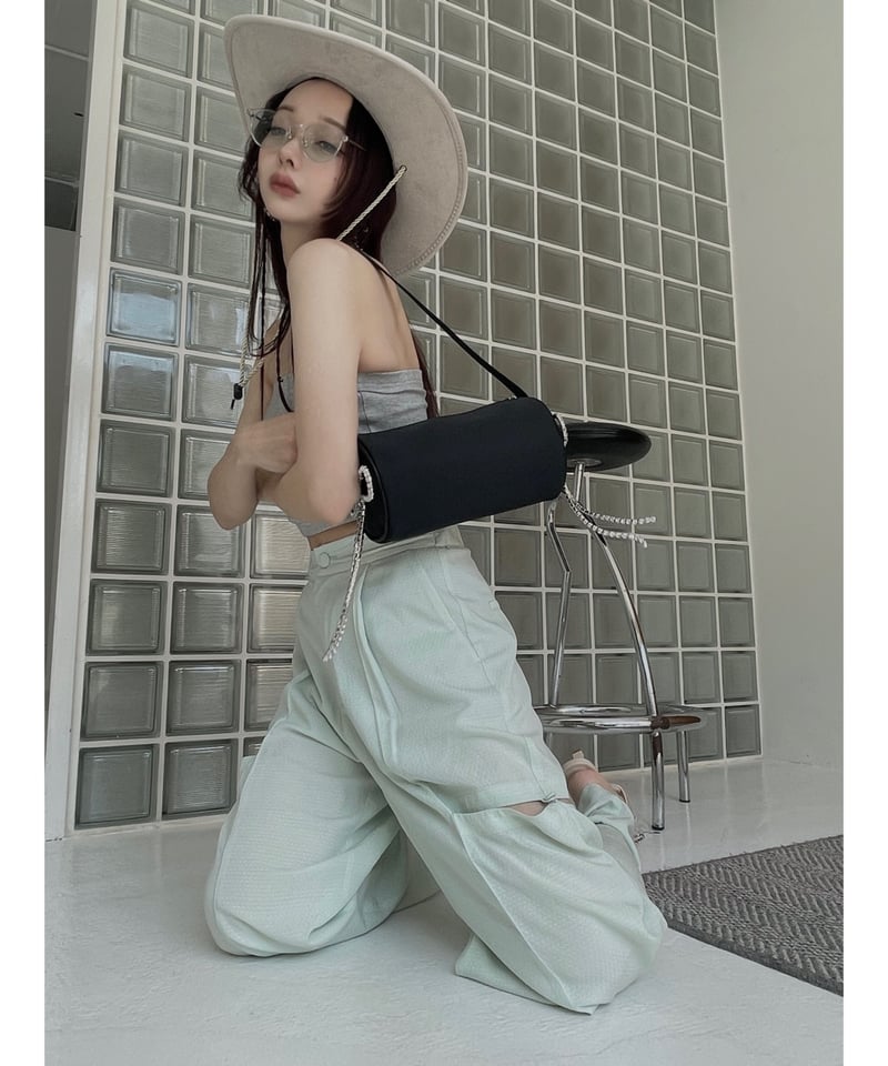 Bijou Ribbon Round Bag / ビジューリボンラウンドバッグ | FICTI