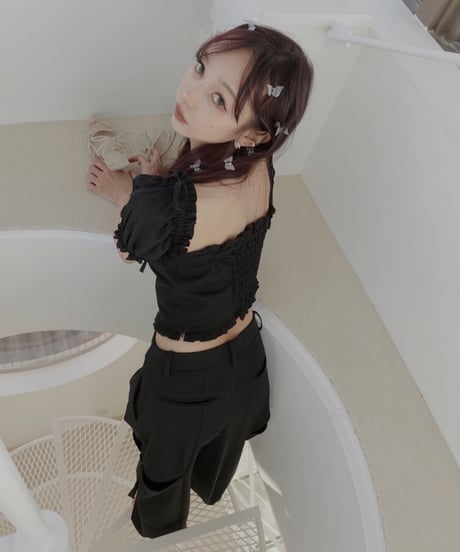 2wayスリーブチェストポケットトップ/2way Sleeve Chest Pocket Top