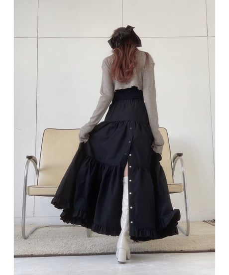 2サイドスリット カーゴポケット ティアードスカート / Both Side Slit Cargo Pocket Tiered Skirt