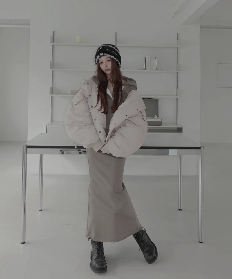フーデッドナイロンボンバージャケット / Hooded Nylon Bomber Jacket