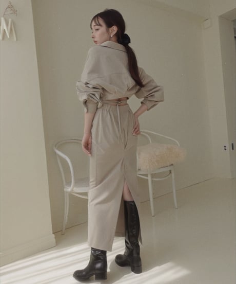 バックオープンシャツドレス / Back Open Shirts Dress