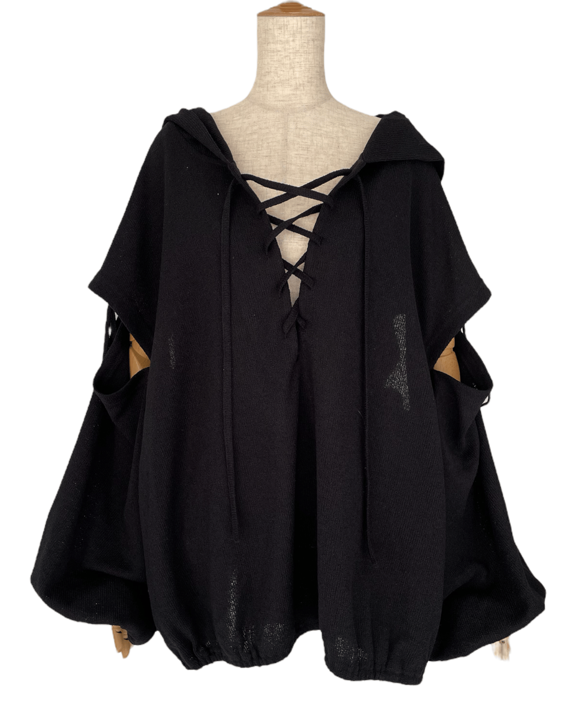 レースアップビッグシルエットフーディ　fiction tokyo レースアップビッグシルエットフーディ/Race-up Oversized Hoodie | F