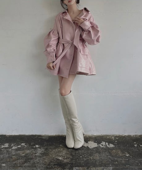 ボリュームスリーブエナメルジャケット / Volume Sleeves Enamel Jacket