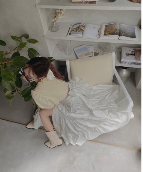 バックリボンティアードスカート /Back Ribbo Tiered Skirt