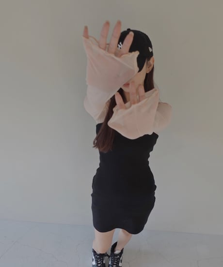 【Basic Collection】リブキャミソールスリットワンピース-Mini- /Rib Camisole Slit One-Piece