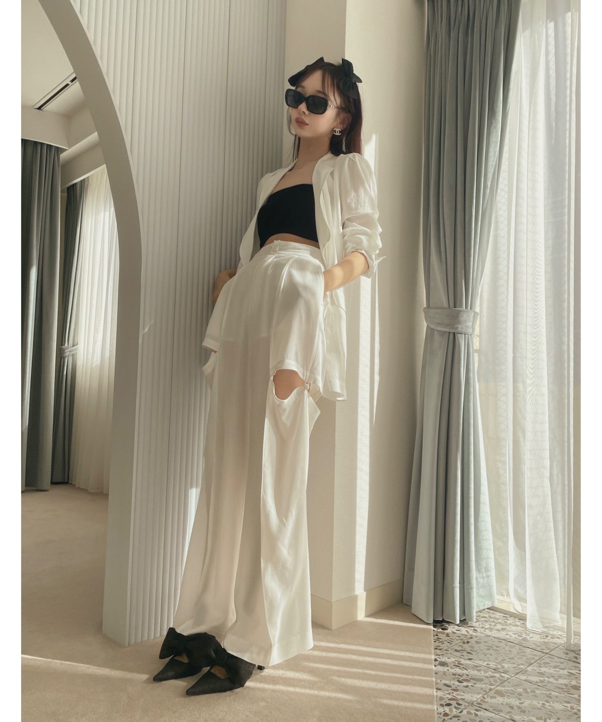 サイドカットシアーパンツ / Side Cutting Sheer Pants | FICTI 
