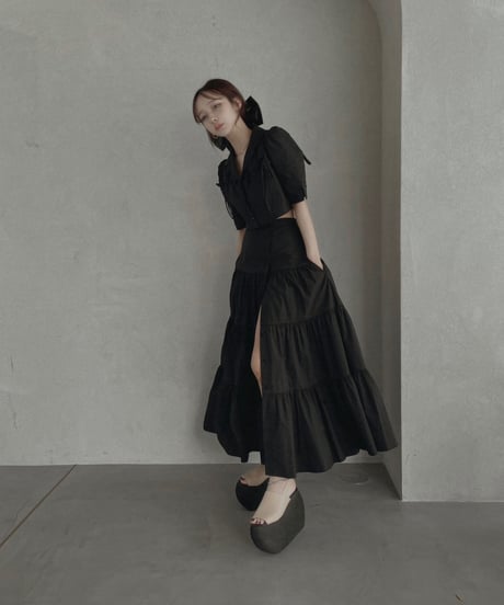 レースアップクロップドシャツ /Race-up Cropped Shirts