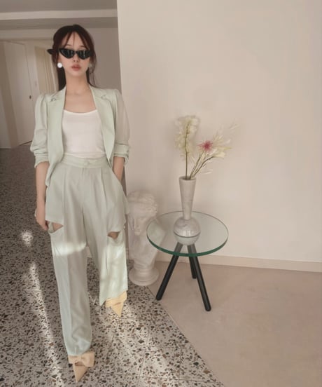 サイドカットシアーパンツ / Side Cutting Sheer Pants