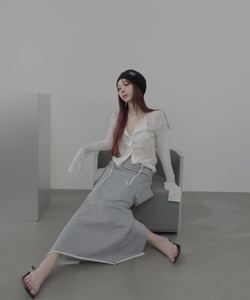専用　　flare vneck sweat / フレアVネックスウェット スウェットフレアスカート / Sweat Flare Skirt | FICTION TOKY