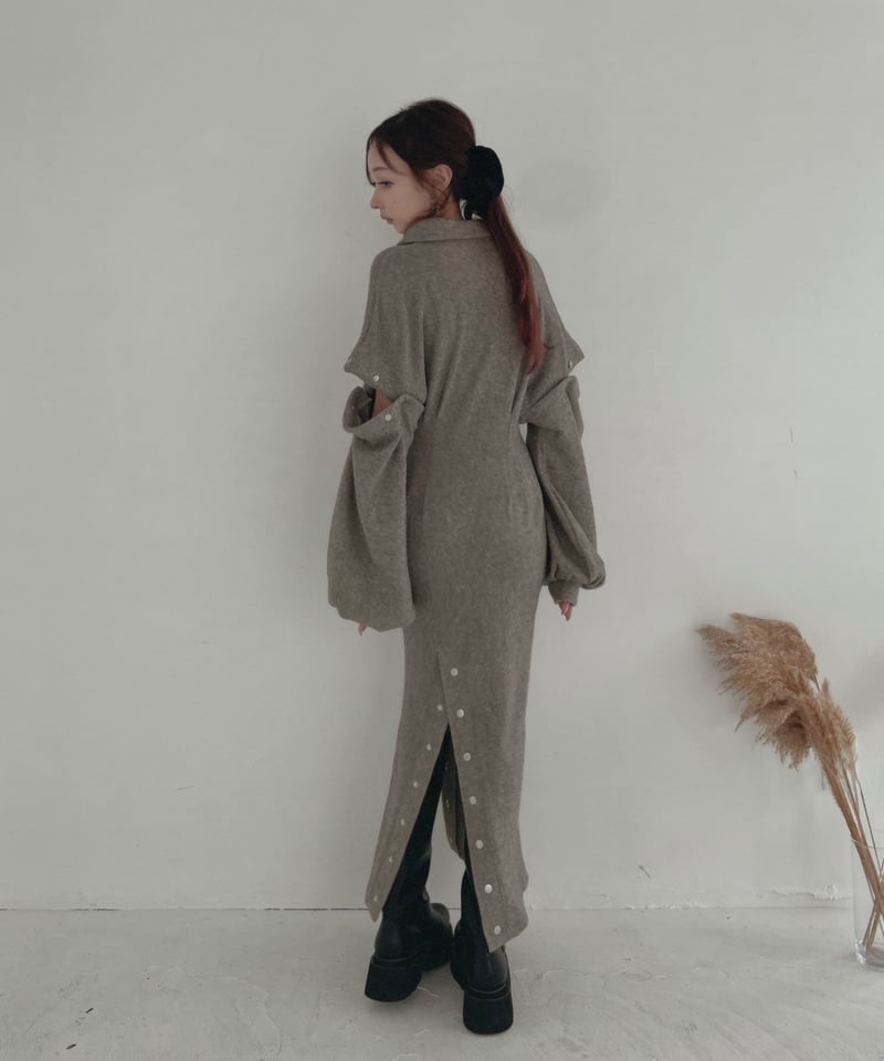 スナップスリットワンピース / Metal Snaps Slit One-Piece | FI