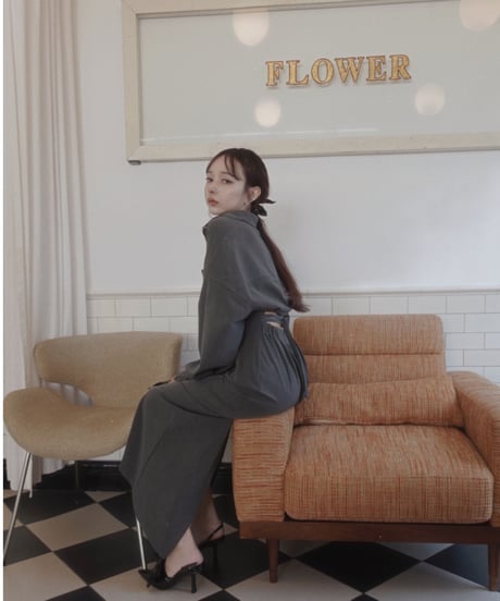 バックオープンシャツドレス / Back Open Shirts Dress