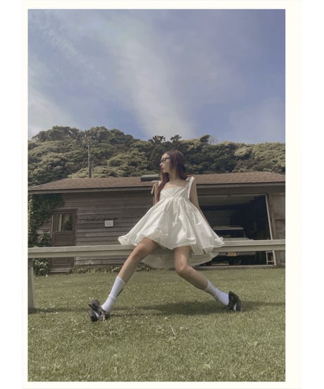 ダブルスカートリボンミニドレス / Double Skirt Ribbon Mini Dress