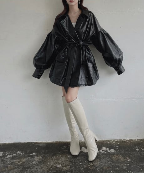 ボリュームスリーブエナメルジャケット / Volume Sleeves Enamel Jacket
