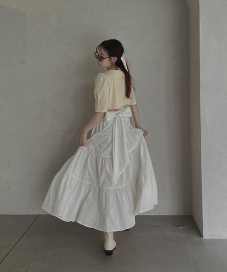 バックリボンティアードスカート /Back Ribbo Tiered Skirt