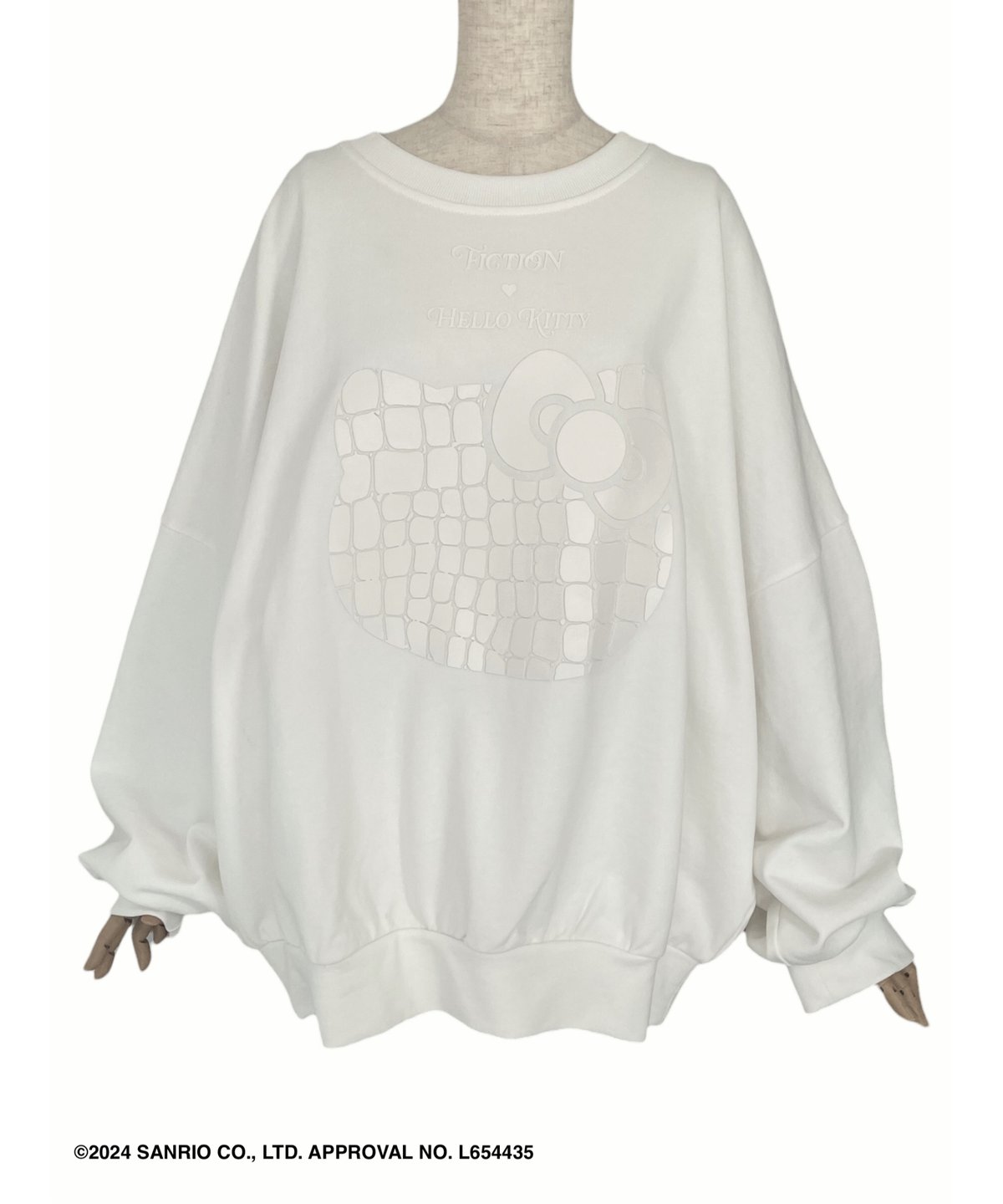 Milk】♡ Croco Kitty ♡ ボリュームスリーブスウェットトップ Milk】♡ Croco Kitty ♡ ボリュームスリーブスウェットトップ