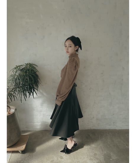 ジップオープンフェイクレザースカート / Zip Open FakeLeather Skirt