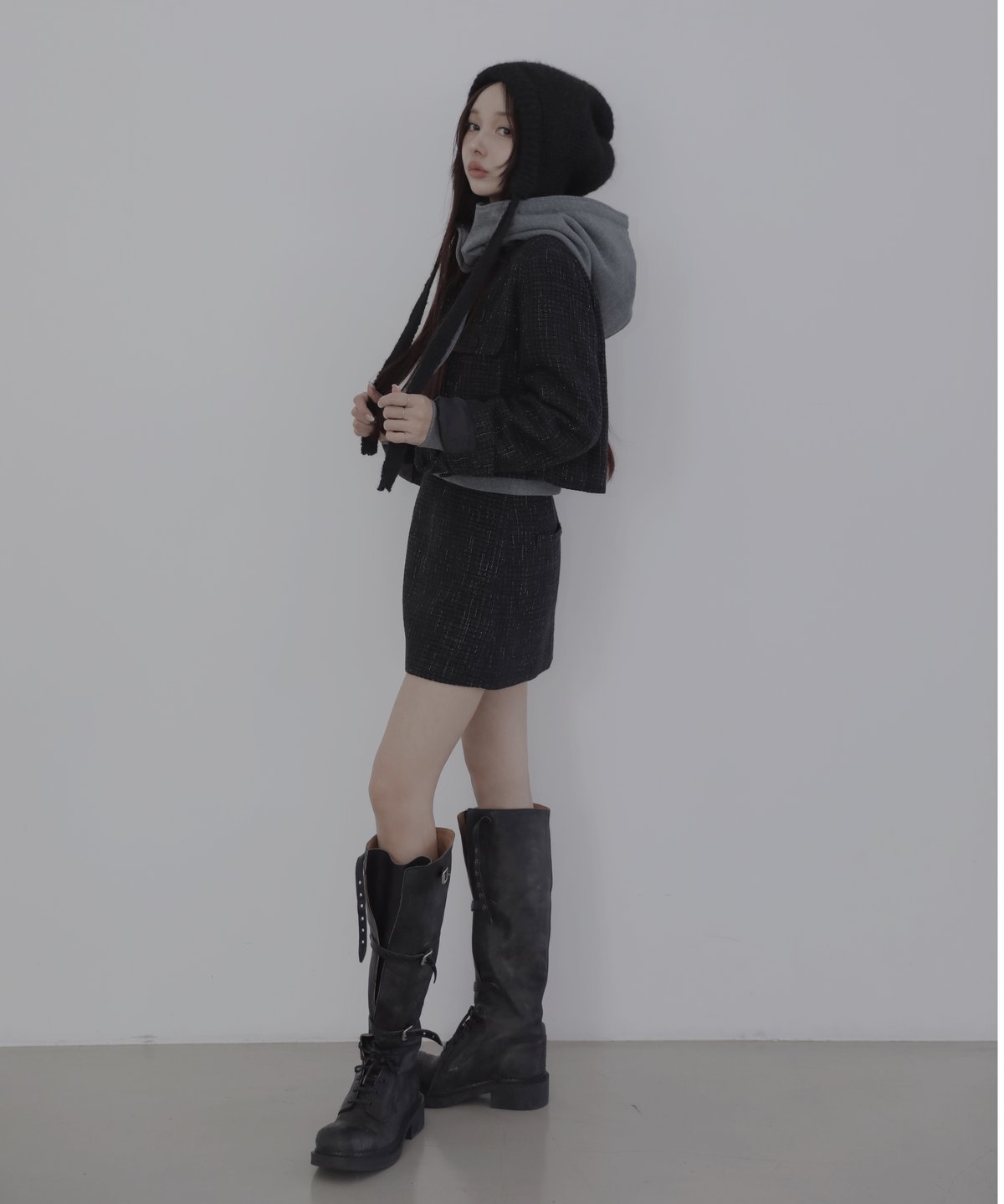 Black］ツイードスカート / Tweed Skirt | FICTION TOKYO O