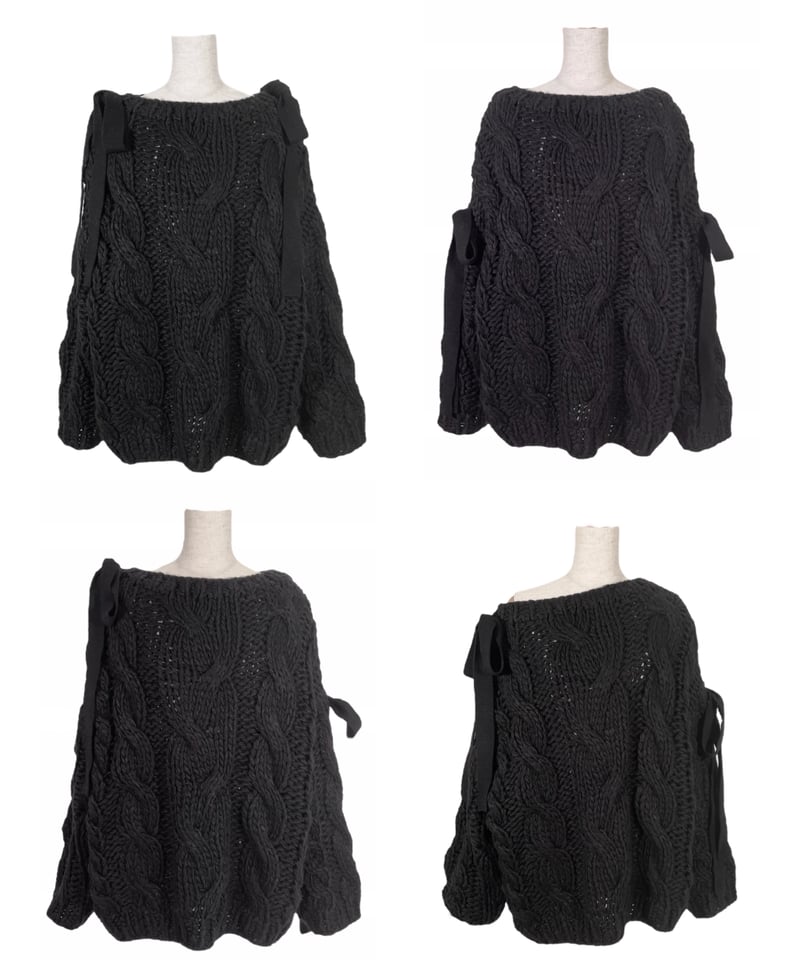 【美品】Bibiy. NINA RIBBON KNIT リボンニット　黒 美品 bibiy NINA RIBBON KNIT