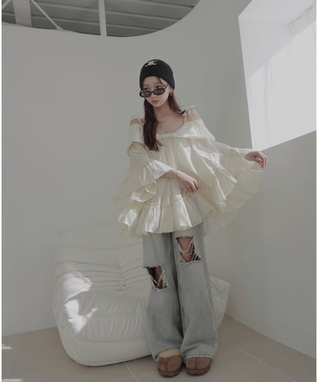 2wayチュニックワンピース / 2Way Collar Tunic One-Piece