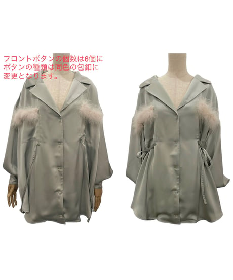 フェザーポケットサテンシャツ / Feather Pocket Satin Shirts