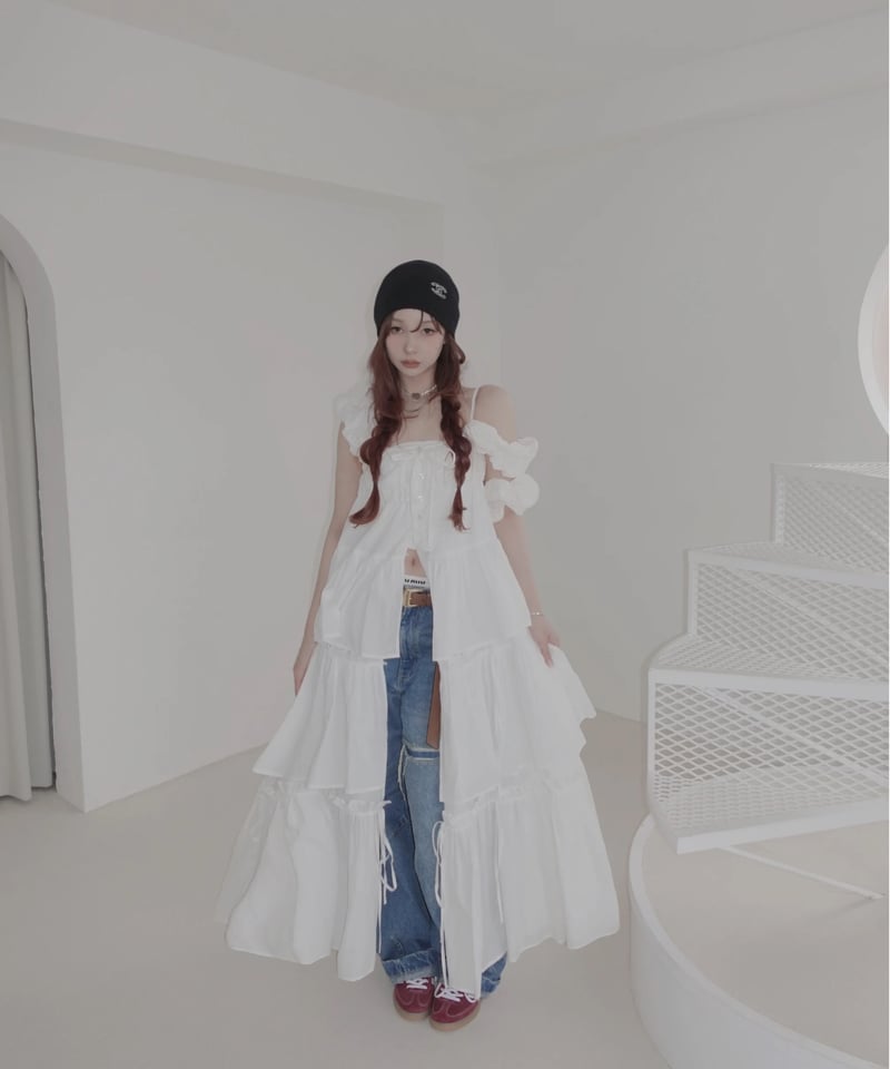 White】ガウンドレス/Gown Dress | FICTION TOKYO OFFICI