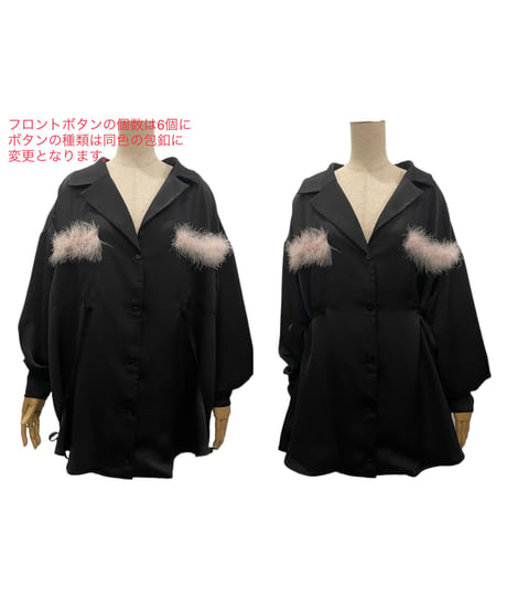 フェザーポケットサテンシャツ / Feather Pocket Satin Shirts