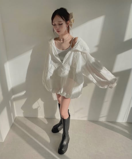 ハーフジップアップナイロンフーディー / Half Zip-up Nylon Hoodie