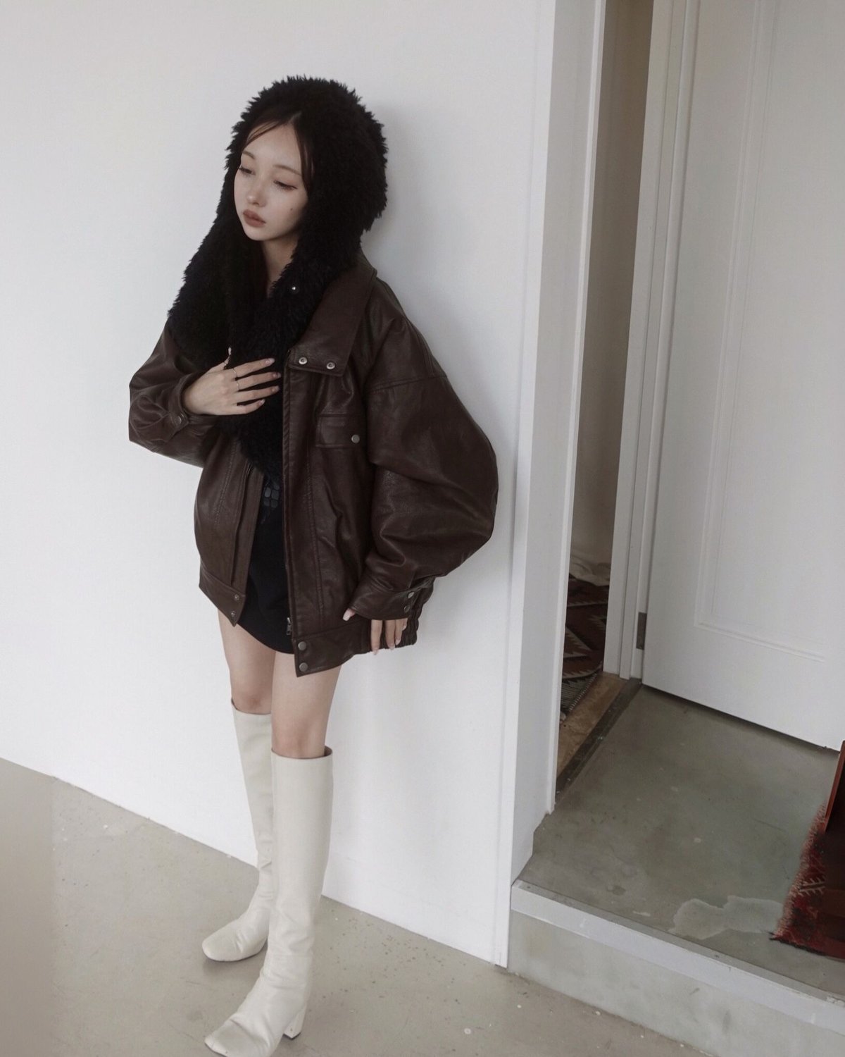 ウォッシュレザーブルゾン /Faux Leather Blouson | FICTION TO ウォッシュレザーブルゾン /Faux Leather Blouson | FICTION TO