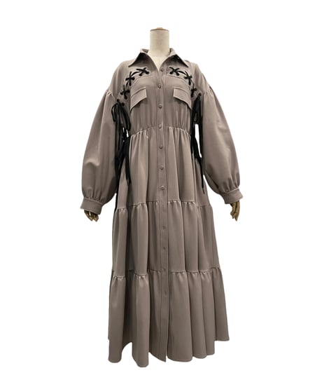 レースアップミリタリーガウンワンピース / LACE UP Military Gown One-Piece