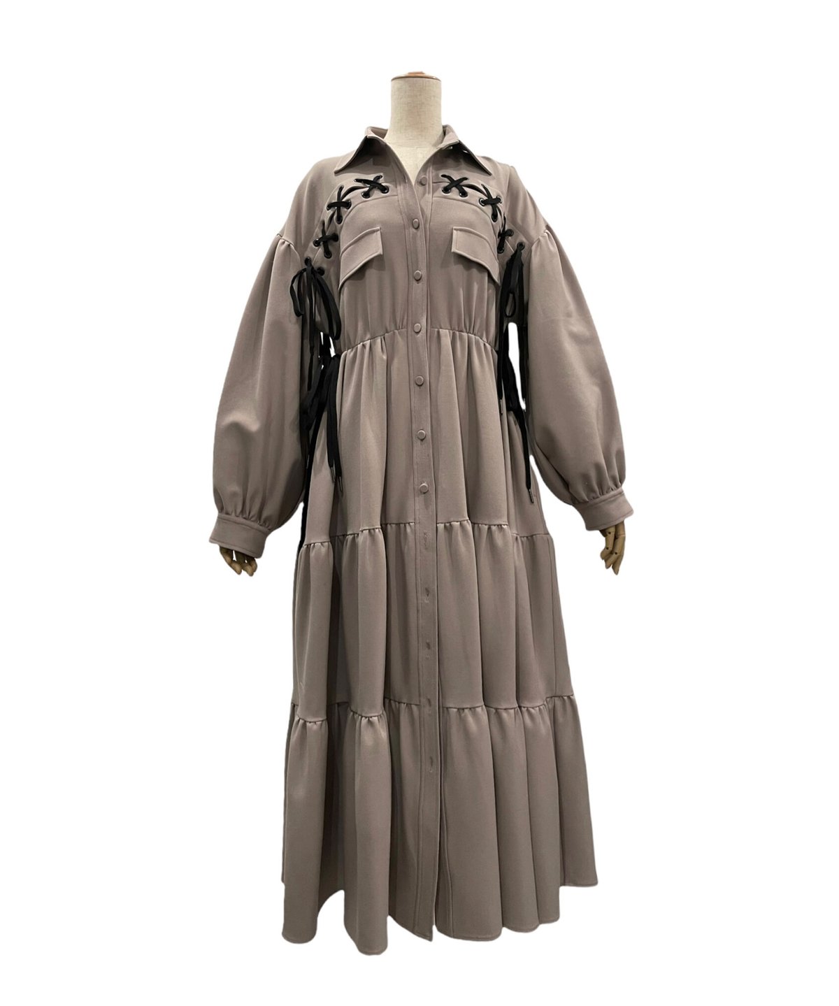 レースアップミリタリーガウンワンピース / LACE UP Military Gown One 