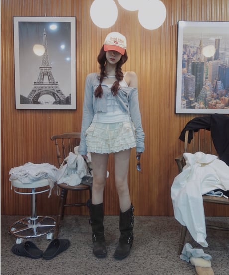 コットンレースフリルフリルショートパンツ / Cotton Lace Frill Frill Short Pants