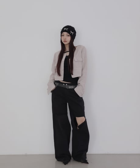 【DustyPink】ツイードジャケット/Tweed Jacket
