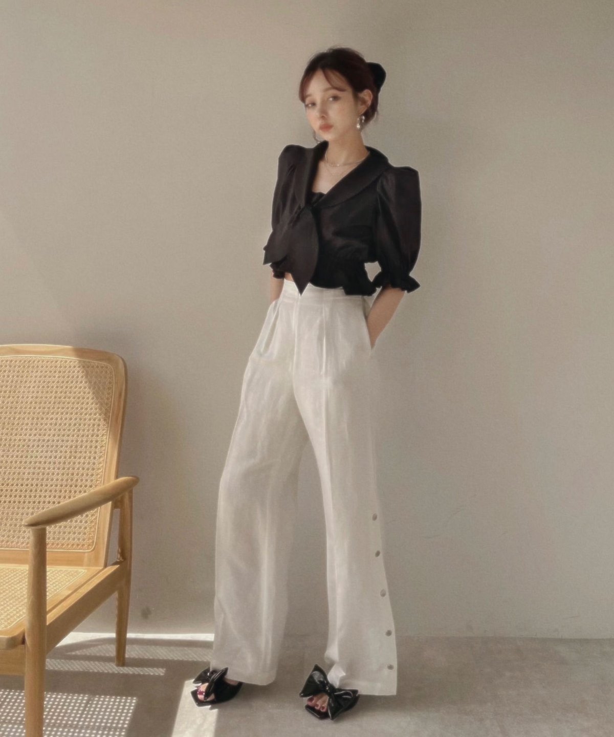 セーラータイブラウス /Sailor Tie Blouse | FICTION TOKYO O