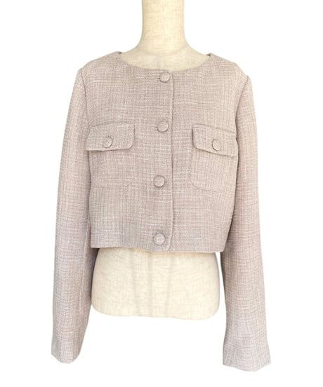 【DustyPink】ツイードジャケット/Tweed Jacket