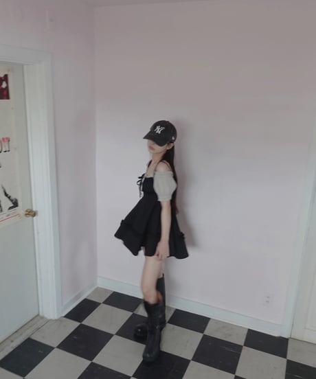 ［Black］キャミソールチュニックドレス /Camisole Tunic Dress