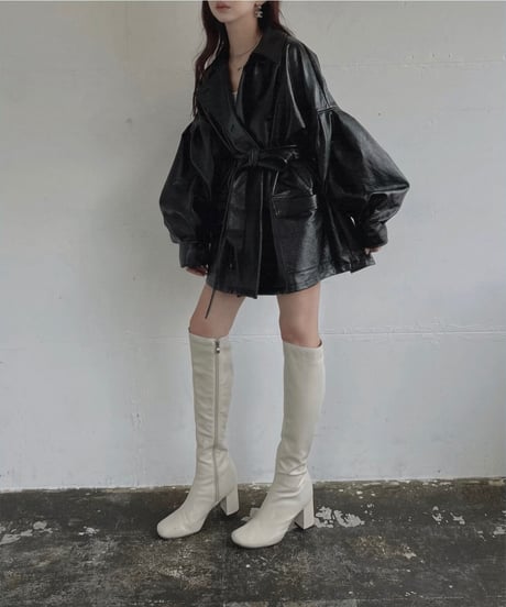 ボリュームスリーブエナメルジャケット / Volume Sleeves Enamel Jacket