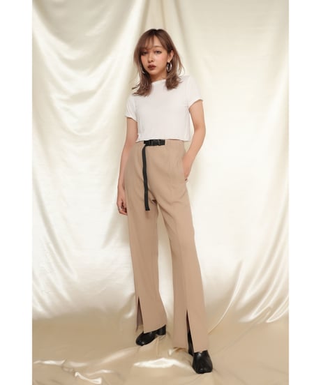 Front Slit Belt Pants　リブスリットパンツ