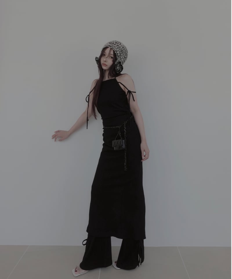 fiction tokyo サイドリボンシアーフレアパンツ サイドリボンシアーフレアパンツ / Side Ribbon Sheer Flare