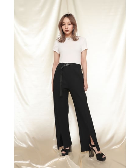 Front Slit Belt Pants　リブスリットパンツ