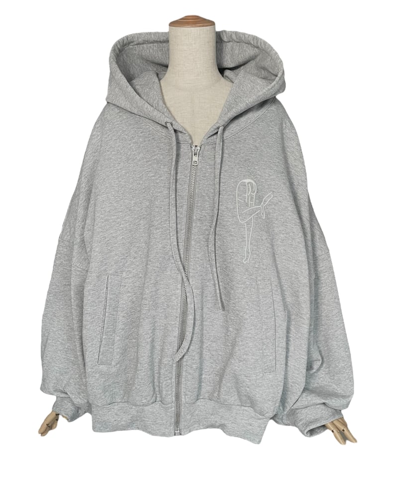 Gray】ハートジップアップフーディー /Heart Zip-up Hoodie | FIC