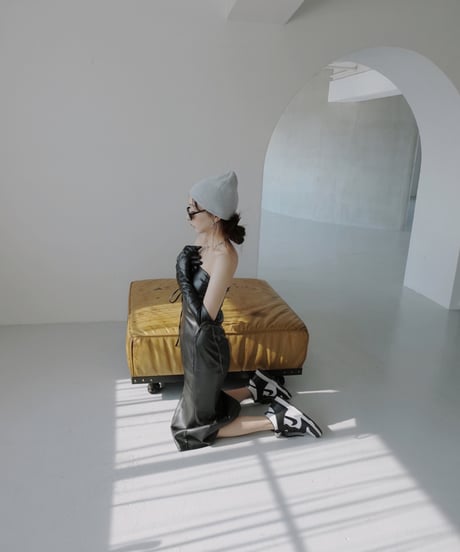 レザーベアワンピース(+グローブ) /FauxLeather Bare One-Piece(+Glove)