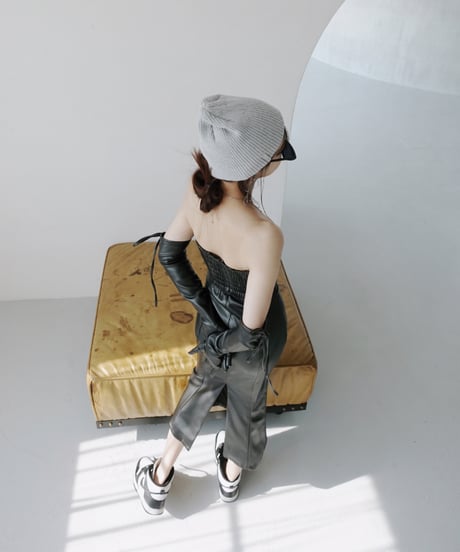 レザーベアワンピース(+グローブ) /FauxLeather Bare One-Piece(+Glove)