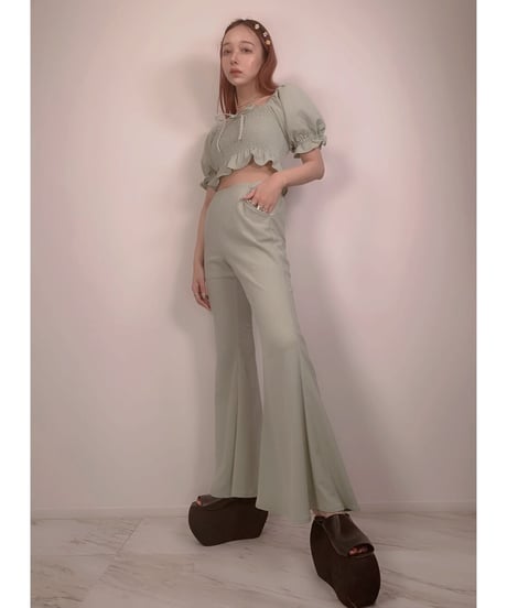 スプリングハイウェストフレアパンツ　Spring High Waist Flare Pants