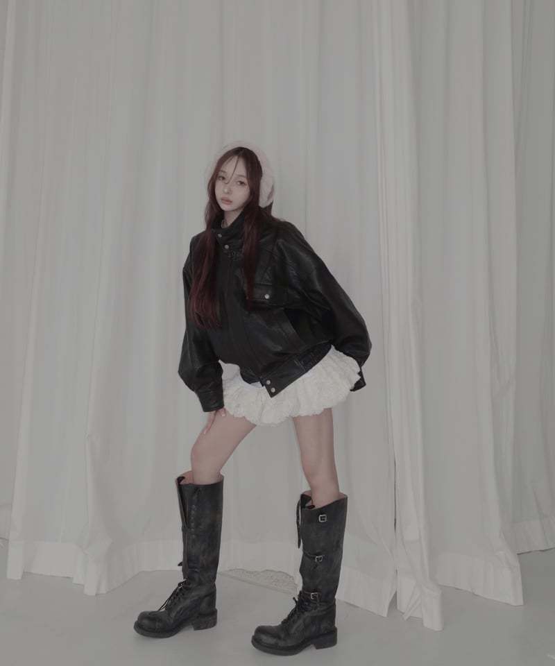 ウォッシュレザーブルゾン /Faux Leather Blouson | FICTION TO