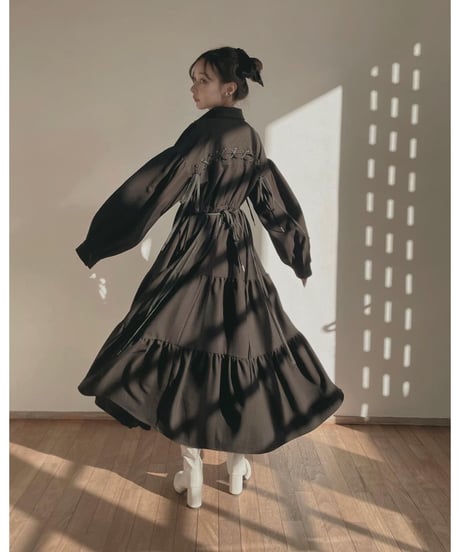 レースアップミリタリーガウンワンピース / LACE UP Military Gown One-Piece