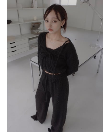 フロントリボンカーディガン(キャミソール付) / Front Ribbon Cardigan (+Camisole)