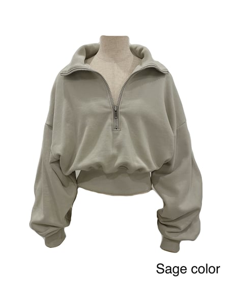 ハーフジップアップクロップドスウェット / Half Zip-up Cropped Sweat